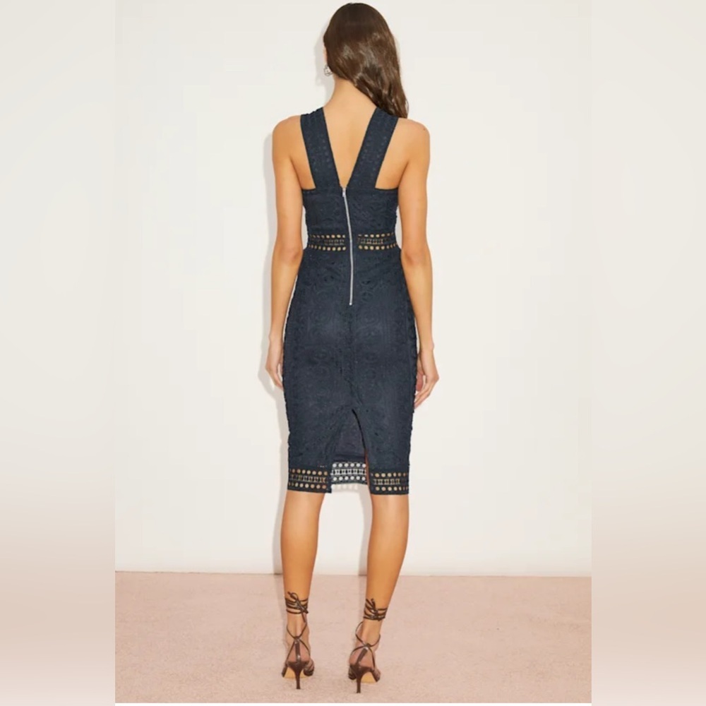 NWT Lulus Cocktail Ready Navy Blue Crochet Lace Midi Dress - Size XS - Picture 12 of 12